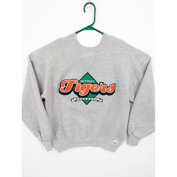 Russell Athletic VTG Men's Detriot Tigers Gray Crewneck Sweatshirt Med Small USA - Picture 2 of 8